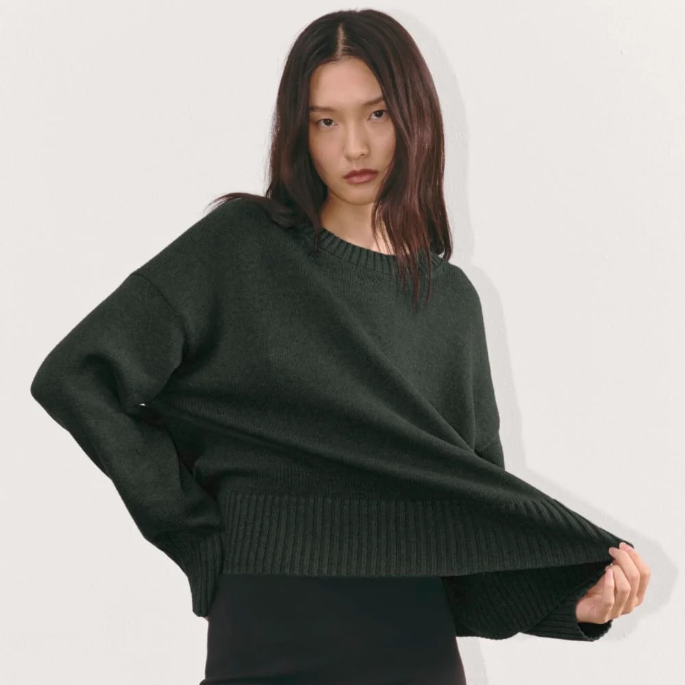 Everlane The Boxy Sweater in Everyday Cotton